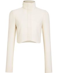 Alaïa - Wool Curved-Hem Cropped Jacket - Lyst