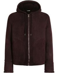 Dolce & Gabbana - Suede Fleece Hooded Jacket - Lyst