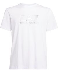 EA7 - Cotton Logo Print T-shirt - Lyst