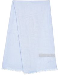 Brioni - Linen-Silk Logo Scarf - Lyst