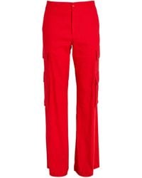 Alice + Olivia - Alice + Olivia Linen-blend Hayes Cargo Trousers - Lyst