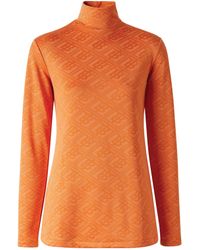 Burberry High-neck Tb Monogram Top - Orange