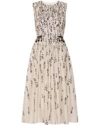 Max Mara - Cotton Floral Midi Dress - Lyst