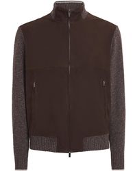Paul & Shark - Suede Knitted-Sleeve Jacket - Lyst