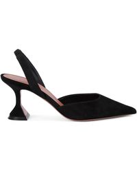 AMINA MUADDI - Suede Holli Slingback Pumps 70 - Lyst