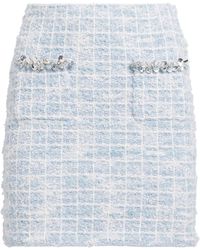 Self-Portrait - Tweed Sequin-Trim Mini Skirt - Lyst