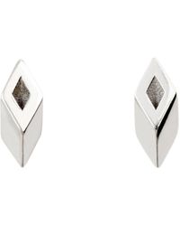 Burberry - Silver Hollow Stud Earrings - Lyst
