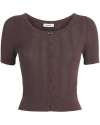 Sandro - Pointelle Short-Sleeve Cardigan - Lyst