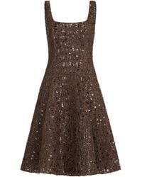 Brunello Cucinelli - Mohair-Silk-Linen-Blend Midi Dress - Lyst