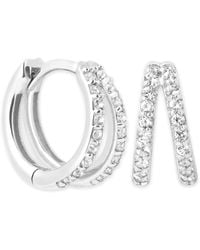 Astrid & Miyu - And Topaz Illusion Huggie Earrings - Lyst