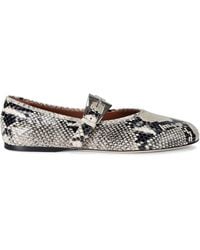 Paris Texas - Snake Print Leather Sveva Ballet Flats - Lyst