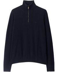 Burberry - Cashmere-Blend Quarter-Zip Slim Sweater - Lyst
