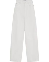 Loewe - High-rise Wide-leg Brand-patch Jeans - Lyst