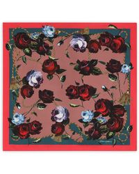 Dolce & Gabbana - Silk Foulard Floral Print Scarf - Lyst