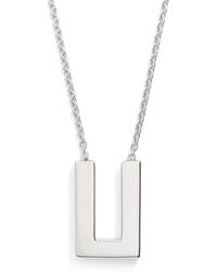 Tom Wood - Rhodium-Plated Sterling Square Pendent Necklace - Lyst