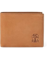 Brunello Cucinelli - Nubuck Logo Bifold Wallet - Lyst