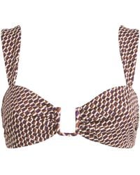 Away That Day - Geometric Print Cannes Bikini Top - Lyst