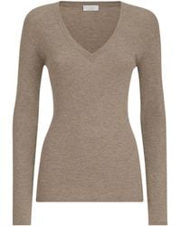 Brunello Cucinelli - Cashmere-Blend Ribbed Sparkle Sweater - Lyst
