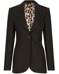 Dolce & Gabbana - Single-Breasted Pinstripe Wool Turlington Jacket - Lyst