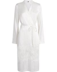 Kiki de Montparnasse - Silk Lace-Trim Iris Midi Robe - Lyst