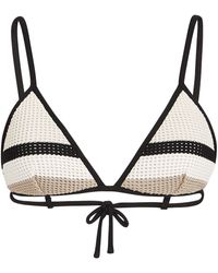 Brunello Cucinelli - Cotton Stripe Bikini Top - Lyst