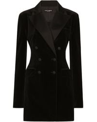 Dolce & Gabbana - Velvet Double-Breasted Blazer - Lyst