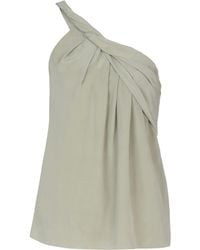 Balmain - Silk Crepe One-Shoulder Top - Lyst