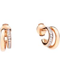 Pomellato - Rose And Diamond Together Hoop Earrings - Lyst
