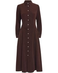 Polo Ralph Lauren - Cotton Corduroy Midi Shirt Dress - Lyst
