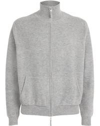 Allude - Wool-Cashmere Waffle-Knit Zip-Up Cardigan - Lyst