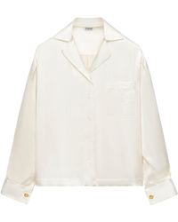 Loewe - Silk Anagram-detail Pyjama Shirt - Lyst