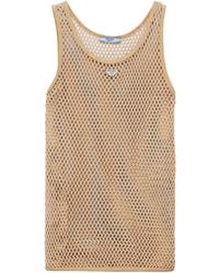 Prada - Cotton Mesh Tank Top - Lyst