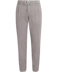 Eleventy - Twill Drawstring Pleated Straight Trousers - Lyst