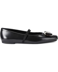 Ferragamo - Leather Zina Ballet Flats - Lyst
