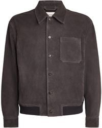 FRAME - Suede Bomber Jacket - Lyst