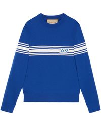 Gucci - Knit Wool Sweater With Square Gg - Lyst