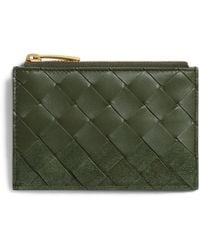 Bottega Veneta - Leather Intrecciato Zipped Card Holder - Lyst