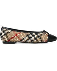 Burberry - Bouclé Check Highgate Ballet Flats - Lyst