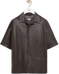 Loewe - Leather Short-Sleeve Shirt - Lyst