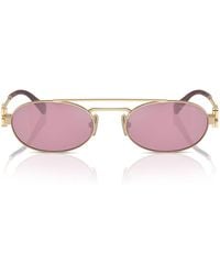 Miu Miu - Metal Oval Sunglasses - Lyst
