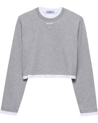 Prada - Cotton Jersey Layered-Effect T-Shirt - Lyst