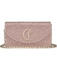 Christian Louboutin - Loubi54 Embellished Calf Leather Clutch Bag - Lyst