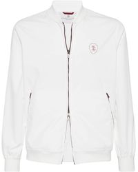 Brunello Cucinelli - Logo Zip-Up Jacket - Lyst