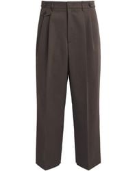 LE17SEPTEMBRE - Cotton-Blend Pleated Straight Trousers - Lyst