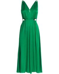 Maje - Satin-Effect Midi Dress - Lyst