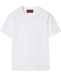 Gucci - Crystal-embellished Logo T-shirt - Lyst