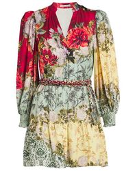 Alice + Olivia - Antonette Floral-Print Mini Dress - Lyst