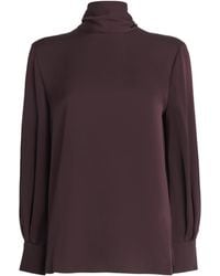 Theory - Satin Scarf-Neck Blouse - Lyst