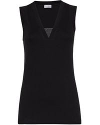 Brunello Cucinelli - Stretch-Cotton Monili Tank Top - Lyst