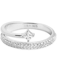 Astrid & Miyu - Rhodium-Plated Sterling And Cubic Zirconia Crystal Illusion Ring - Lyst